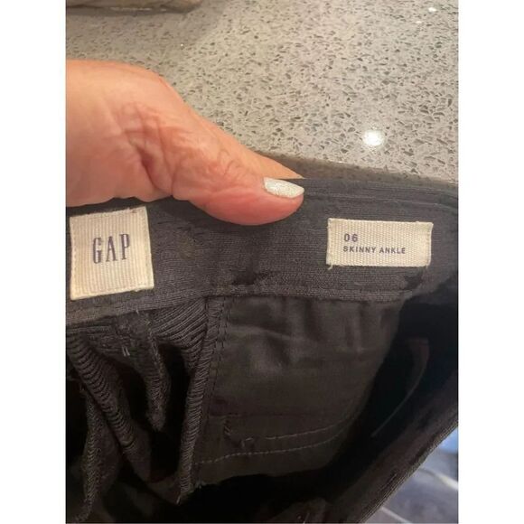 GAP NWT 6 black star embossed skinny ankle pants zip front pockets - Picture 7 of 8